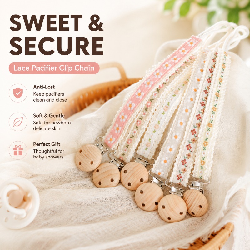 Baby Products Newborn - Кружевная цепочка-держатель для пустышки для новорожденных,
